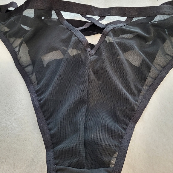 PLUS Caged Satin-Feeling Tanga Panty - Picture 7 of 11